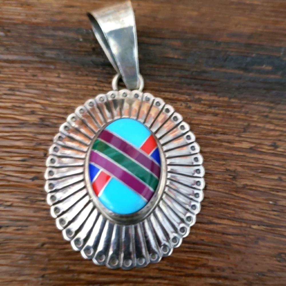 Sterling Silver Multi-stone Pendant